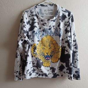 Def Leopard tie dye tiger sweatshirt xxl